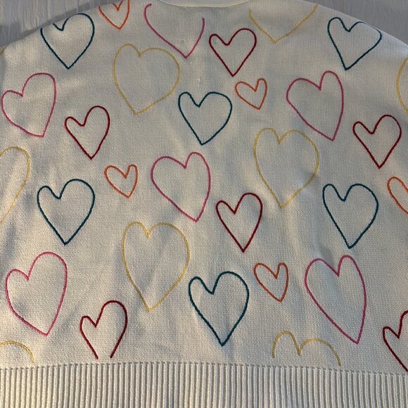 Embroidered Heart Cardigan ♥️💜💛💚🧡 NWT - Picture 9 of 9